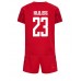 Cheap Denmark Pierre-Emile Hojbjerg #23 Home Football Kit Children World Cup 2022 Short Sleeve (+ pants)